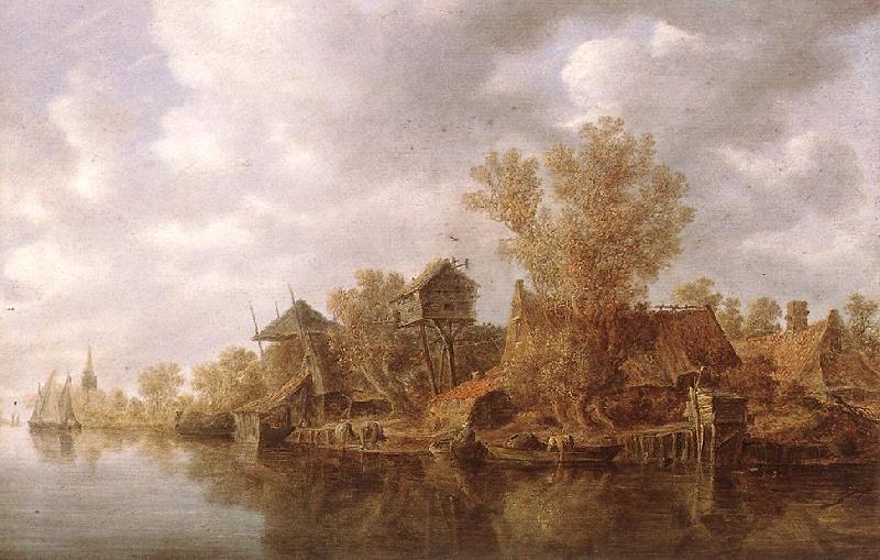 GOYEN, Jan van Village at the River sg